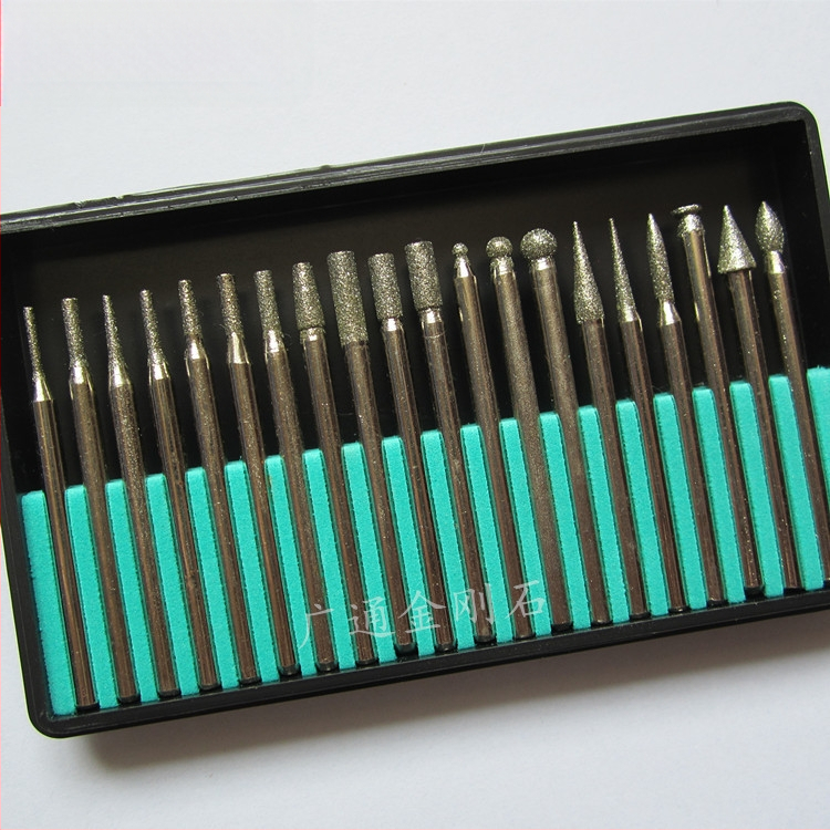 Set od 20 dijamantnih iglica za brušenje, male elektroplatirane glave od 3 mm, pribor za graviranje