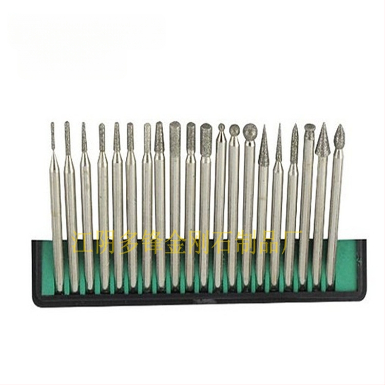 Set od 20 dijamantnih iglica za brušenje, male elektroplatirane glave od 3 mm, pribor za graviranje