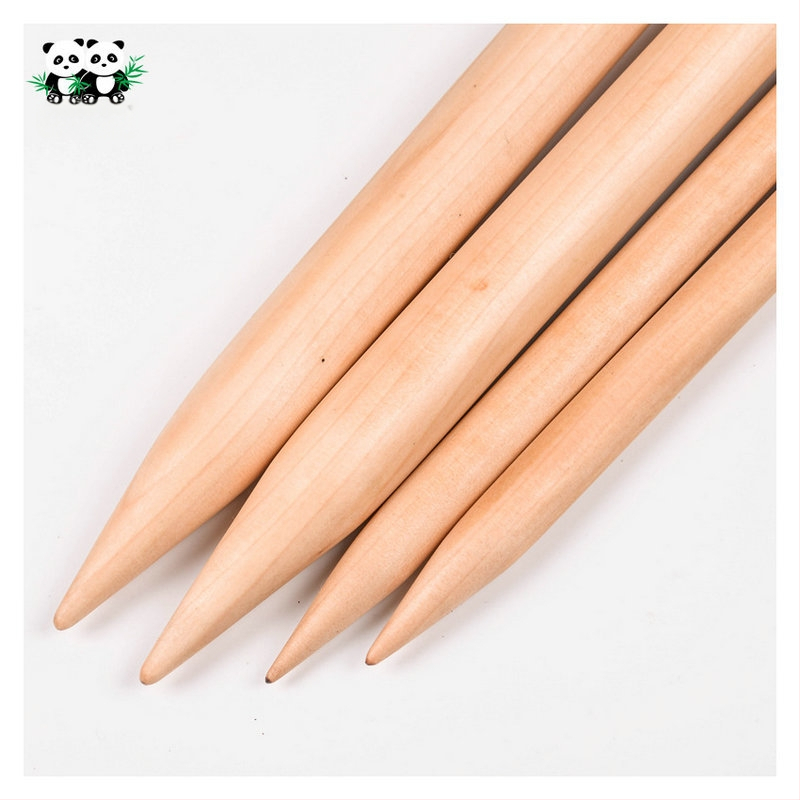 Set igala za pletenje s jednim vrhom, duljina 35 cm, prirodna boja, 18 parova (36 igala), karbonizirane s perlicama
