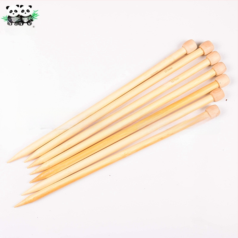 Set igala za pletenje s jednim vrhom, duljina 35 cm, prirodna boja, 18 parova (36 igala), karbonizirane s perlicama