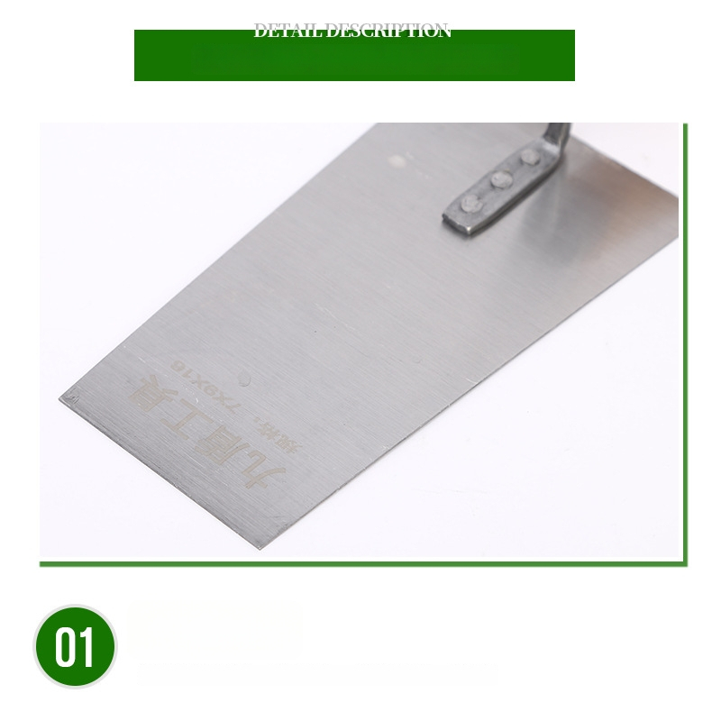 Zidarski alat: lopata za pločice, špatula, nož za malter, nož za gletanje; ugljično čelični materijal; marka Nine Guilders; model Spoon; dekorativni radovi.