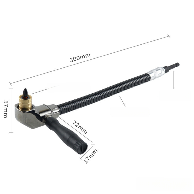 300 mm produženi fleksibilni kutni adapter s unutarnjim brzim oslobađanjem i ručkom za bitove odvijača