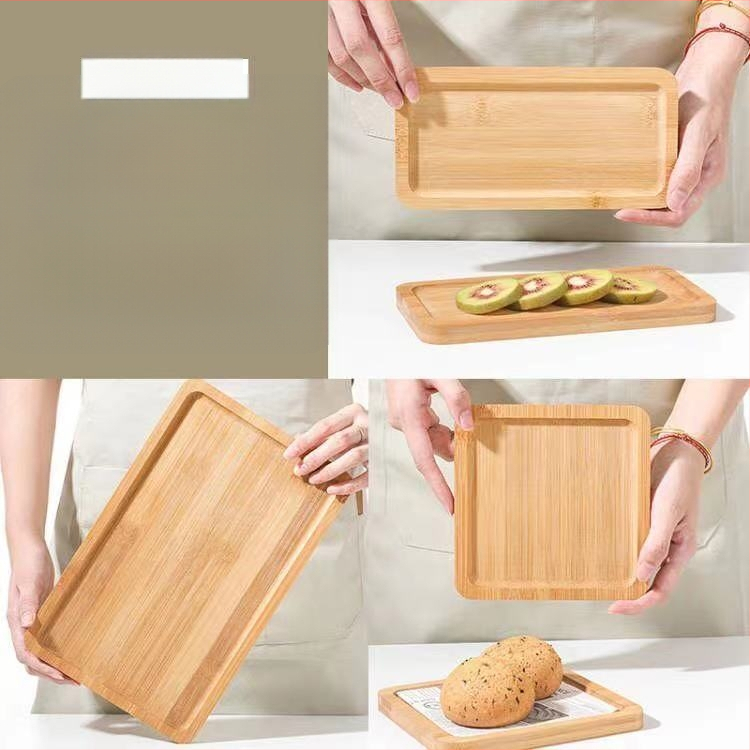 Pravougaoni pladanj za posluživanje od bambusa – japanskog stila večernji tanjur, za kolače i užine, moderni minimalistički tanjur za voće