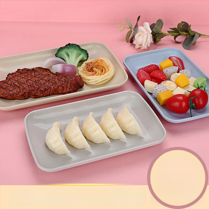 Pravokutni tanjur od pšenične slame, za sushi i rižine rolade, plastični tanjur za užinu, pladanj za voće