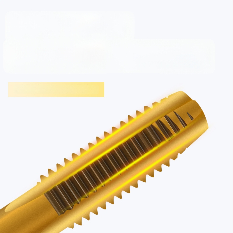 Tap pentru mașină, pas standard, flaut drept, oțel rapid 6542, placare cu titan