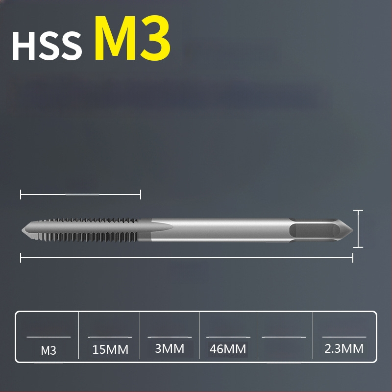 Tap pentru mașină, pas standard, flaut drept, oțel rapid 6542, placare cu titan