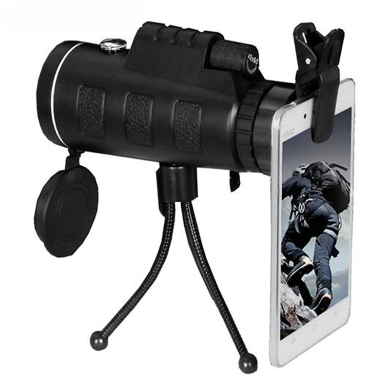 Monokular 40x60 HD s kompasom za pametni telefon, fotografiranje na otvorenom