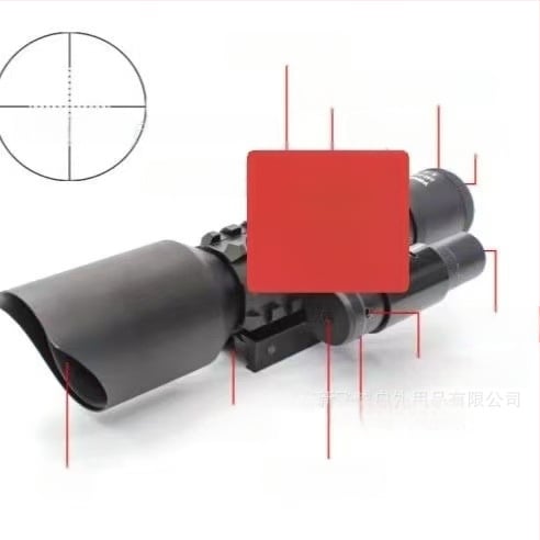 Teleskop za noćni vid s integriranim laserskim nišanom i križnim retikulom, 3–10× povećanje, model igračke praćke