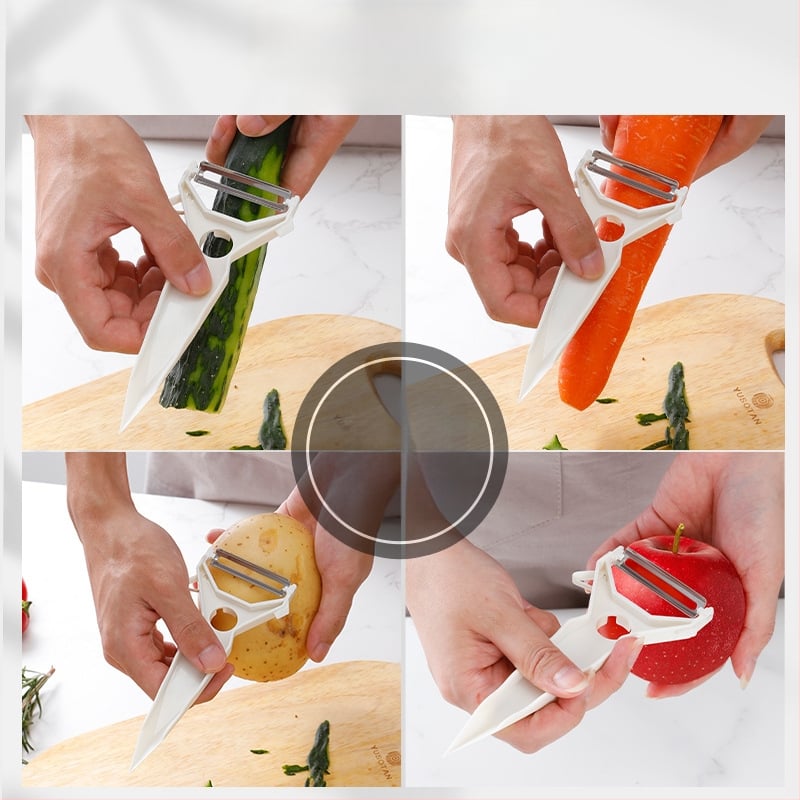 Automata három az egyben zöldség-hámozó, 420J2 rozsdamentes acél penge és ABS nyél