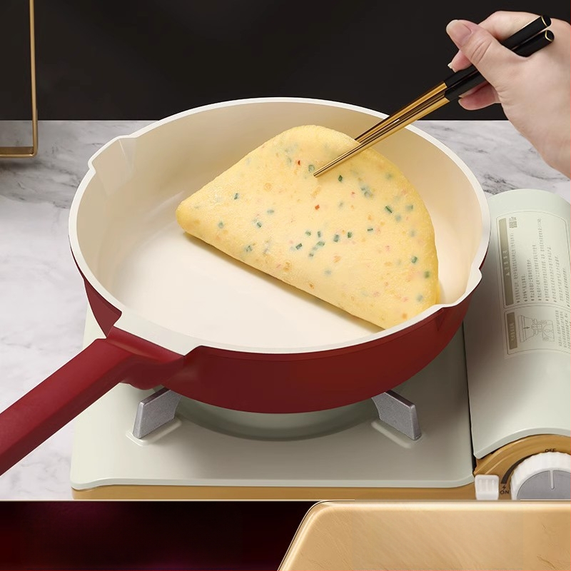 Premium keramički non-stick tiganj za prženje, 26 cm, s staklenim poklopcem, kompatibilan s indukcijom i plinskim štednjakom
