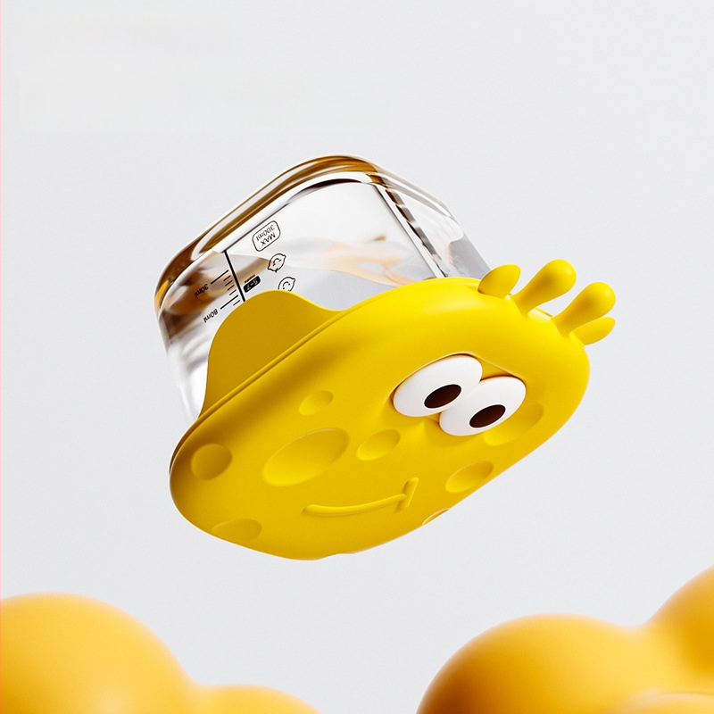 Le You Cutie de Hrănire pentru Bebeluși din Sticlă – Bol de Sticlă pentru Hrănire a Bebelușului, Poate Fi Gătit la Aburi cu Budincă de Ou, Păstrează Prospețimea, Poate Fi Înghețat