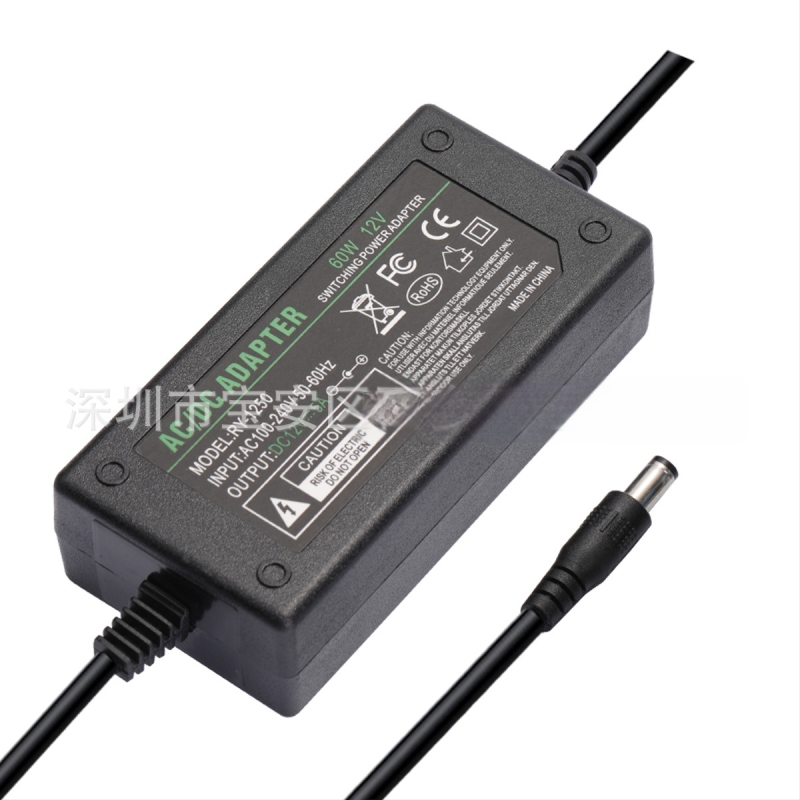 12V 5A tápegység, 60W kapcsoló táp LCD/LED kijelzőkhöz és pohár hőmérsékletszabályozó rendszerekhez