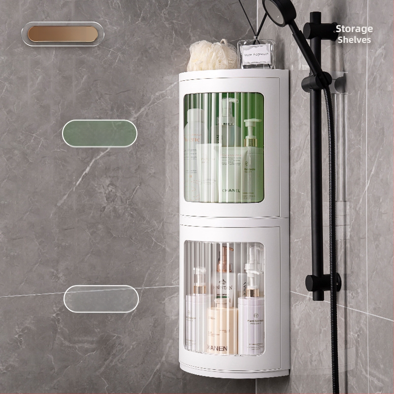 Баня въртяща се стенна поставка за съхранение, без пробив, 1 ниво, пластмаса, модел F967, носимост над 50 кг