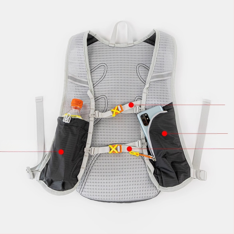 Ултратънка туристическа раница с хидратационен резервоар, дишащи презрамки с въздушна подпора, унисекс, полиестер
