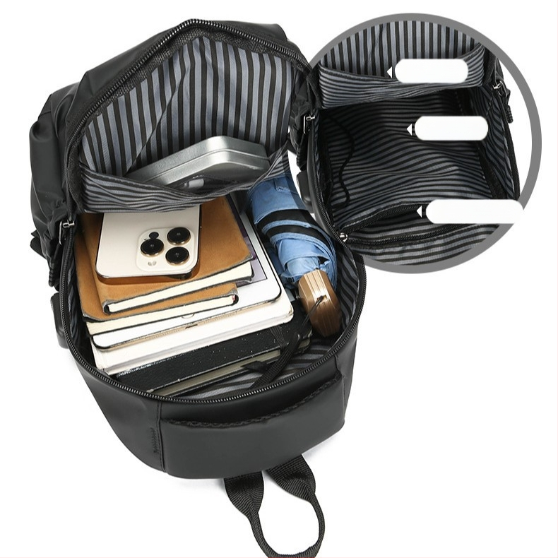 Férfi mellkas táska, PU anyag, városi minimalista stílus, lélegző, poliészter bélés