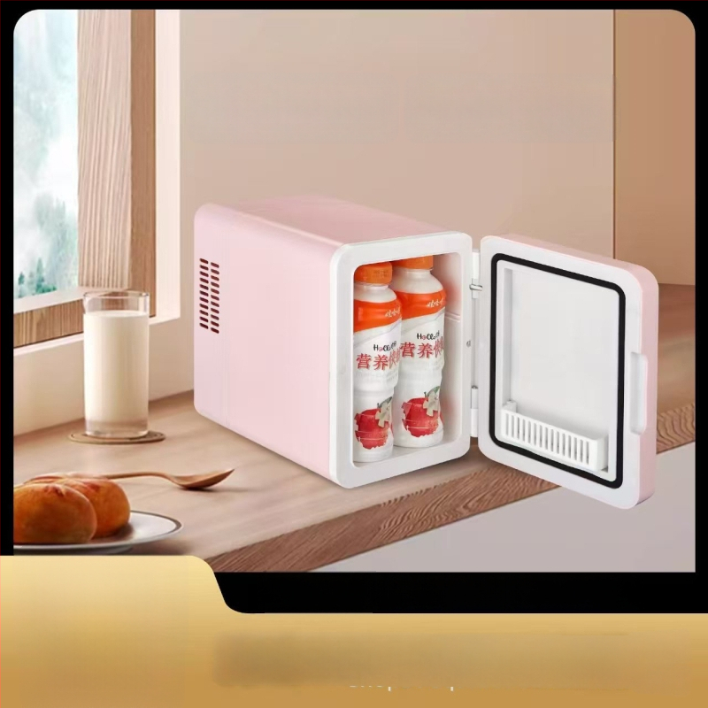 Mini hladnjak 5L za domski smještaj s LED ogledalom za šminku, toplo/hladno, USB/12V-220V, ABS kućište
