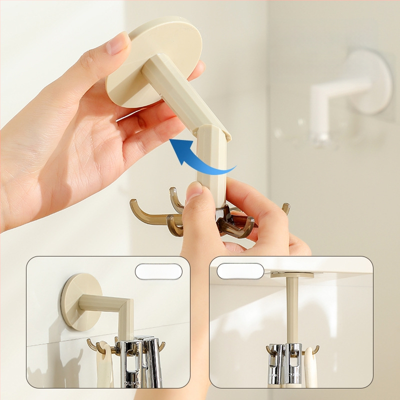 Стенно въртящ се държач за кухненски прибори (Пластмасов; Модерен стил; Монтаж: на стена; Въртене: 360°; Без пробиване)