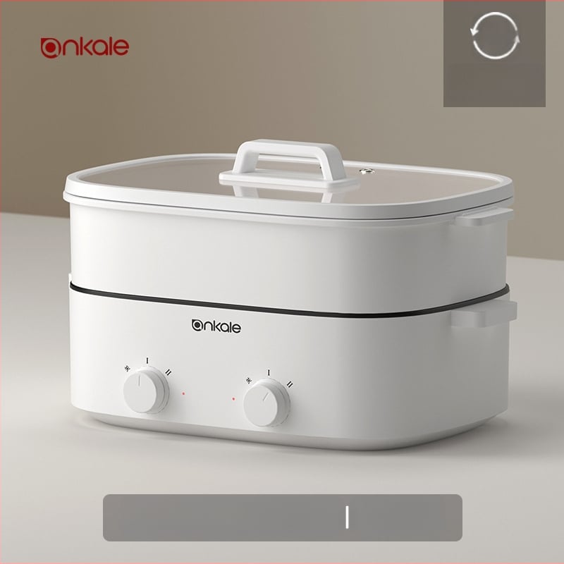 Električni hot pot s nepriľnim unutarnjim loncem, višenamjenski za prženje, kuhanje i dinstanje, velik kapacitet, Yin‑Yang dvostruki lonac