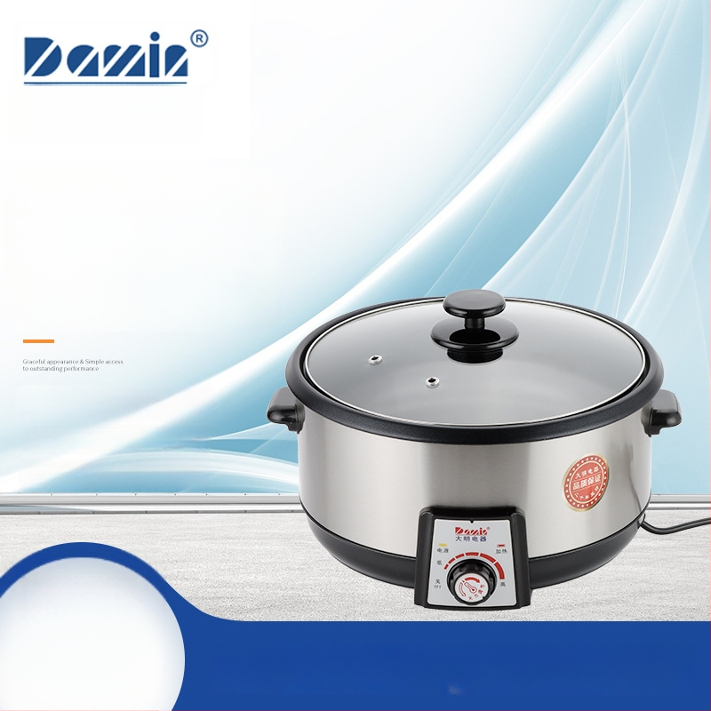 Daming električni lonac s gumbom – višenamjenski all-in-one kuhinjski lonac, 4–5 L, nelepljivo unutarnje dno, nehrđajući čelik, 1200–1500 W, para, kuhanje, dinstanje