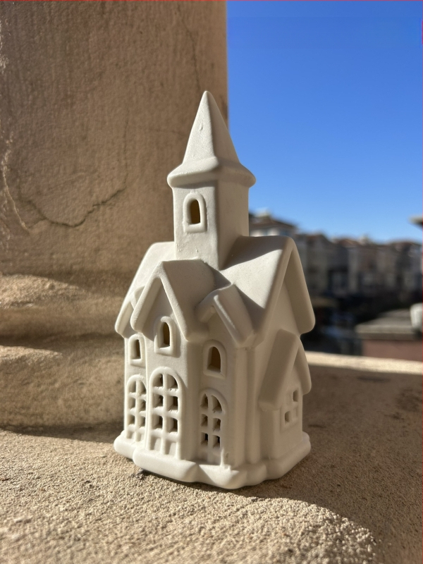 Керамична къща в нордически стил за нощно осветление, за аквариуми и дворен декор