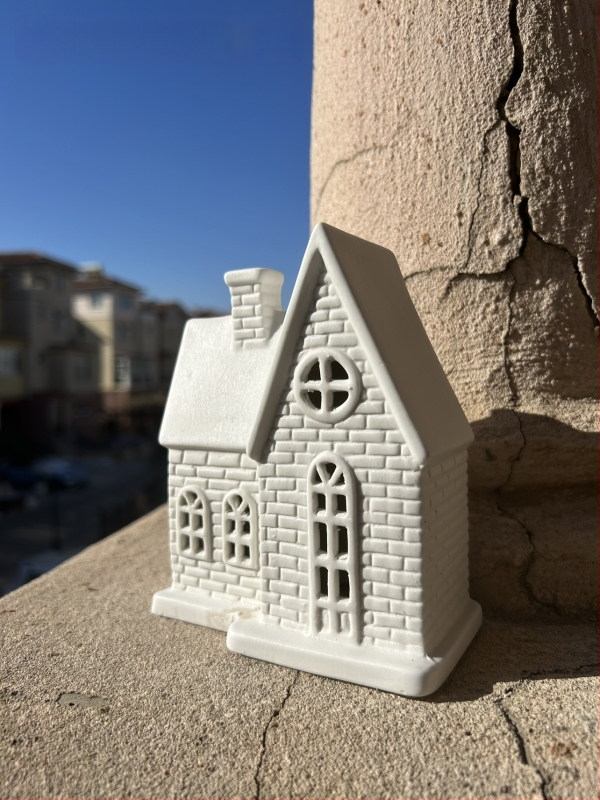 Керамична къща в нордически стил за нощно осветление, за аквариуми и дворен декор