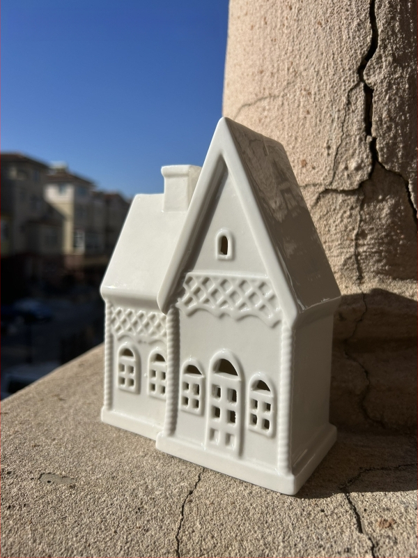 Керамична къща в нордически стил за нощно осветление, за аквариуми и дворен декор