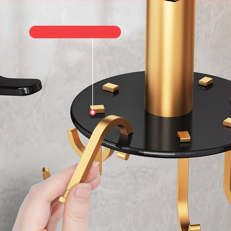 Кухненски стенен държач за прибори с въртящи се куки – Space Aluminum, Er Mo, модерен минималистичен стил, приблизително 1 кг