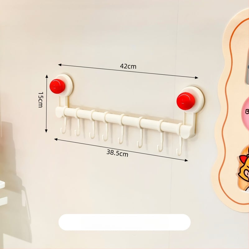 Кухненски държач в ред за стенен монтаж с вакуумни чашки, без пробиване, многофункционална поставка за прибори (лъжици, лопатки); Материал: PP+PET; Тегло: 300 g; Обработка: пръскано боядисване; Стил: модерен минимализъм
