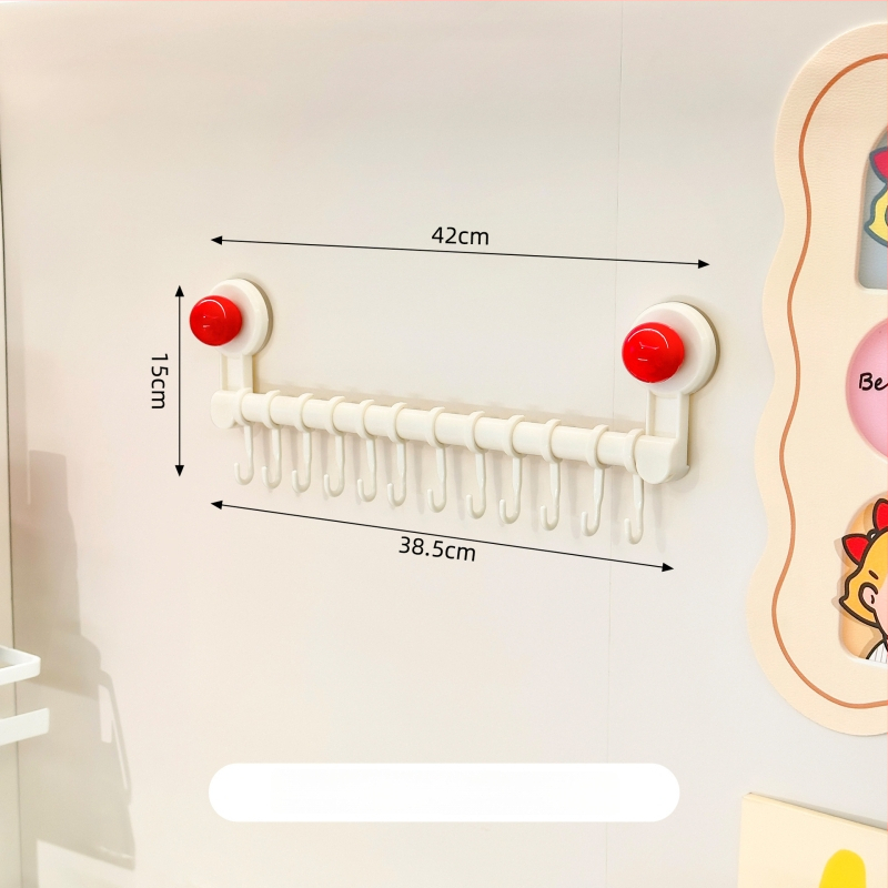 Кухненски държач в ред за стенен монтаж с вакуумни чашки, без пробиване, многофункционална поставка за прибори (лъжици, лопатки); Материал: PP+PET; Тегло: 300 g; Обработка: пръскано боядисване; Стил: модерен минимализъм