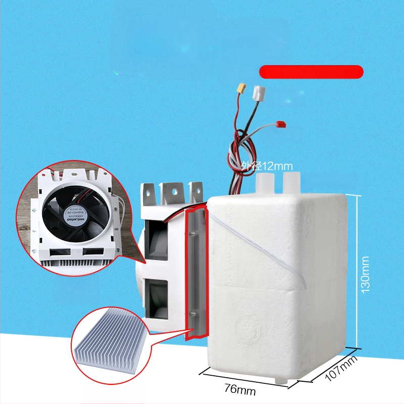 Ivóvíz rendszerekhez készült hűtőmodul jégkamrával, elektronikus hűtővel, víztisztító vonallal és teabár-hűtőegységgel