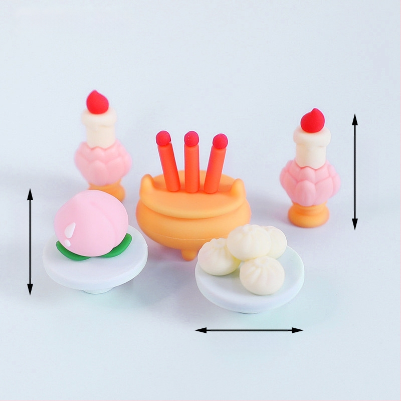 Munkaasztali dísz: Amitábha Buda és a Gazdagság Istene, gyanta, aranyos stílus, ajándék osztálytárs születésnapjára vagy karácsonyra