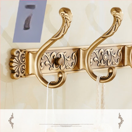 Европейски стил антична стенна закачалка за дрехи и кърпи (Space Aluminum, oxidation finish, East Flame, Light Luxury)
