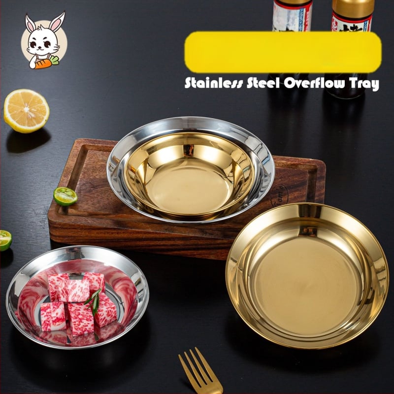 Line Line Rabbit 304 ανοξείδωτο ατσάλι, κυκλικός βαθύς πιάτο, απλός σχεδιασμός, ηλεκτροπλατιωμένη επιφάνεια