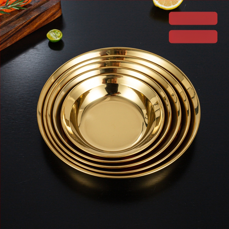 Line Line Rabbit 304 ανοξείδωτο ατσάλι, κυκλικός βαθύς πιάτο, απλός σχεδιασμός, ηλεκτροπλατιωμένη επιφάνεια