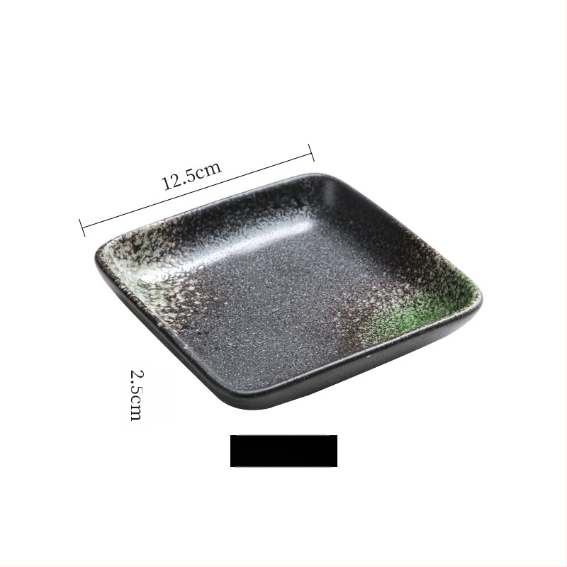 Κεραμική τετράγωνη πιάτέλα, ριγέ σχέδιο, ιαπωνικό στυλ, ασφαλής για φούρνο μικροκυμάτων