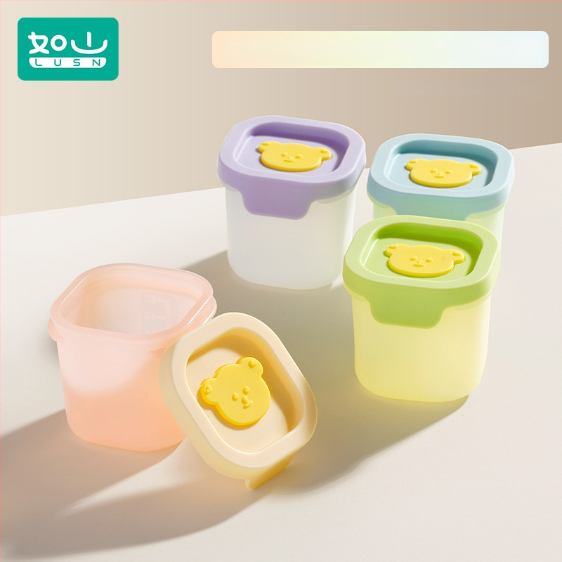 Tavă din silicon pentru hrana bebelușilor, porții independente, set de 2, pentru congelare și gătire la abur, Lusn/Rushan, potrivită pentru copii peste 12 luni