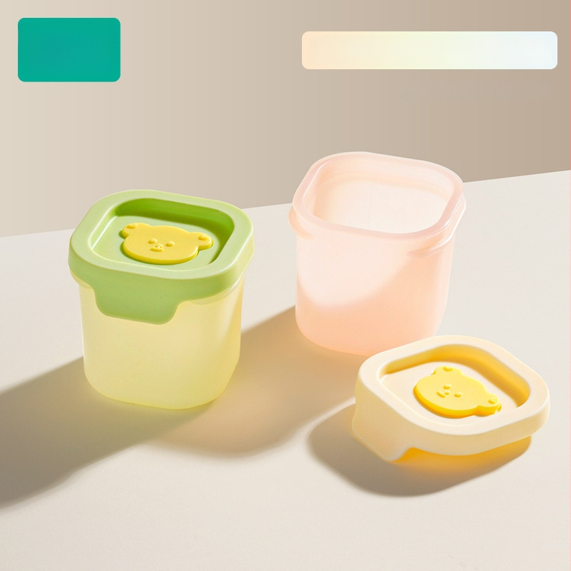 Tavă din silicon pentru hrana bebelușilor, porții independente, set de 2, pentru congelare și gătire la abur, Lusn/Rushan, potrivită pentru copii peste 12 luni