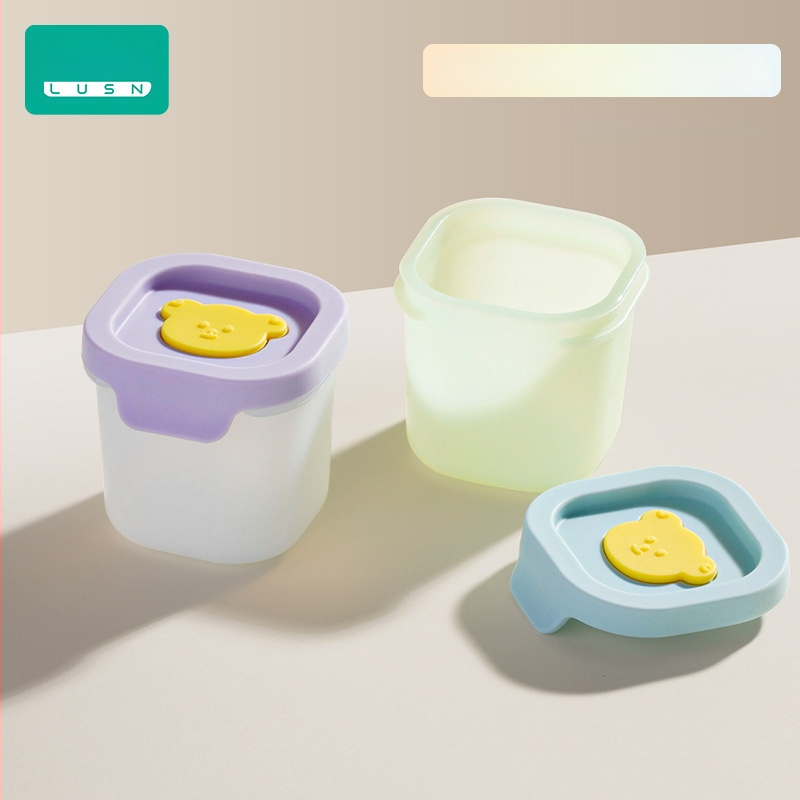 Tavă din silicon pentru hrana bebelușilor, porții independente, set de 2, pentru congelare și gătire la abur, Lusn/Rushan, potrivită pentru copii peste 12 luni