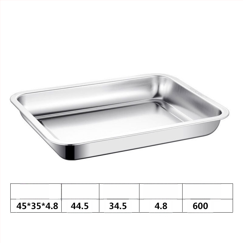 Ορθογώνιο πιάτο από ανοξείδωτο χάλυβα 201 για μπάρμπεκιου, ατμισμένο ρύζι και dumplings