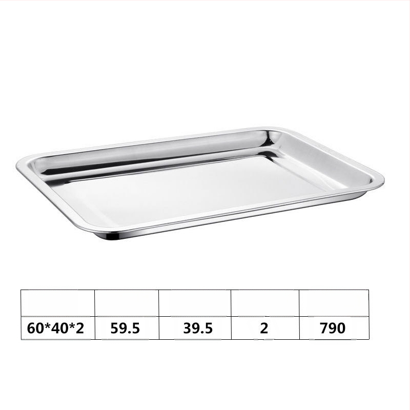 Ορθογώνιο πιάτο από ανοξείδωτο χάλυβα 201 για μπάρμπεκιου, ατμισμένο ρύζι και dumplings