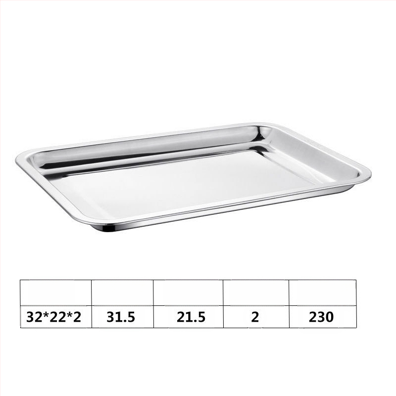 Ορθογώνιο πιάτο από ανοξείδωτο χάλυβα 201 για μπάρμπεκιου, ατμισμένο ρύζι και dumplings