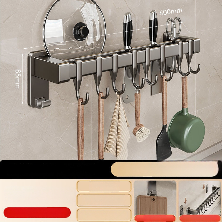 Πλαστικός τοίχος κρεμάστρας ράφι κουζίνας, εγκατάσταση χωρίς τρύπες, για σπατουλες, κουταλες και μαχαιρια