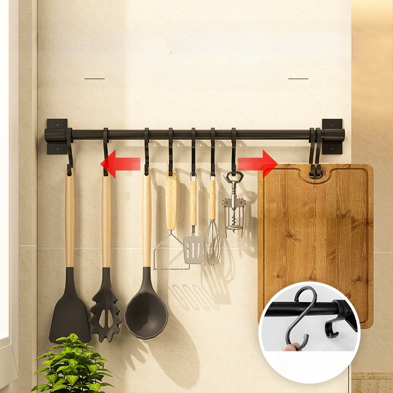 Кухненски стенен безпробивен държач за закачане и поставка за дъска за рязане — Rosie, Space Aluminum, модерен стил, модел Paragraph A