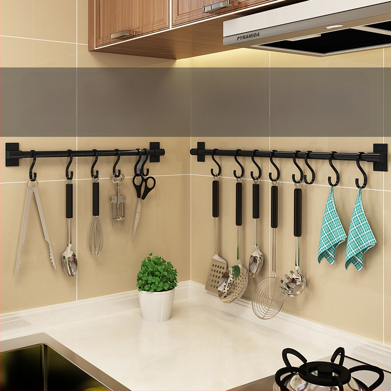 Кухненски стенен безпробивен държач за закачане и поставка за дъска за рязане — Rosie, Space Aluminum, модерен стил, модел Paragraph A