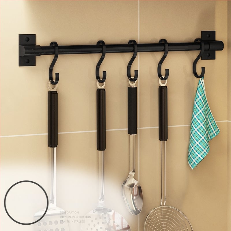 Кухненски стенен безпробивен държач за закачане и поставка за дъска за рязане — Rosie, Space Aluminum, модерен стил, модел Paragraph A