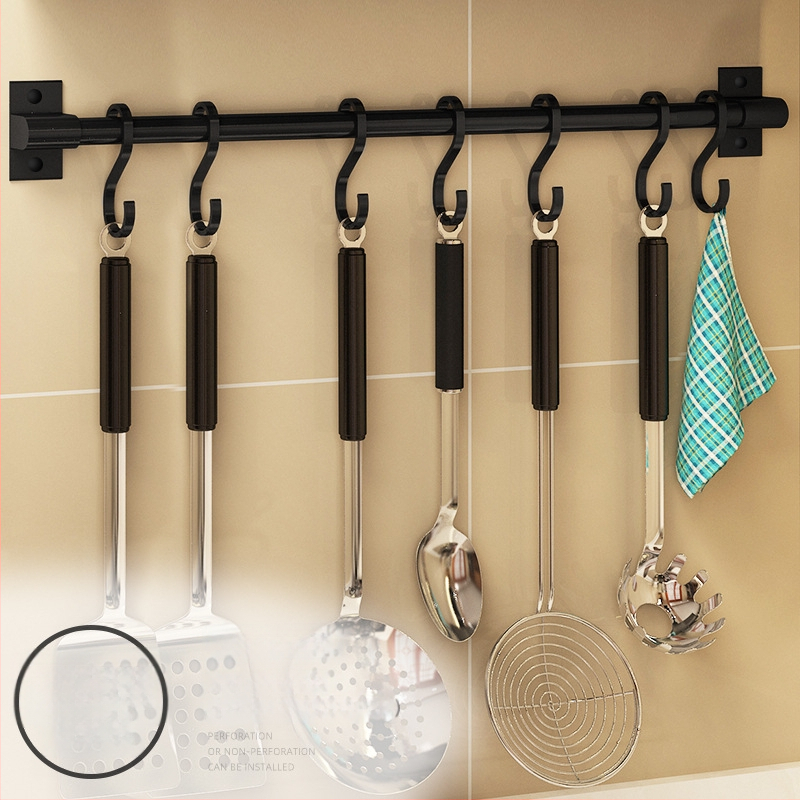 Кухненски стенен безпробивен държач за закачане и поставка за дъска за рязане — Rosie, Space Aluminum, модерен стил, модел Paragraph A