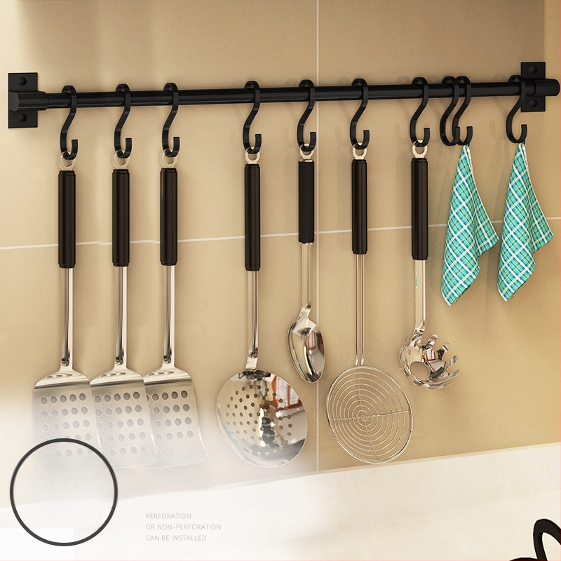 Кухненски стенен безпробивен държач за закачане и поставка за дъска за рязане — Rosie, Space Aluminum, модерен стил, модел Paragraph A