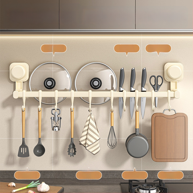 Οργανωτής κουζίνας με αναρρόφηση, χωρίς εγκατάσταση, τοίχος-κρεμάστρα για κουτάλες, σπατούλες και μαχαίρια, ανοξείδωτο ατσάλι, έναρξη 2025
