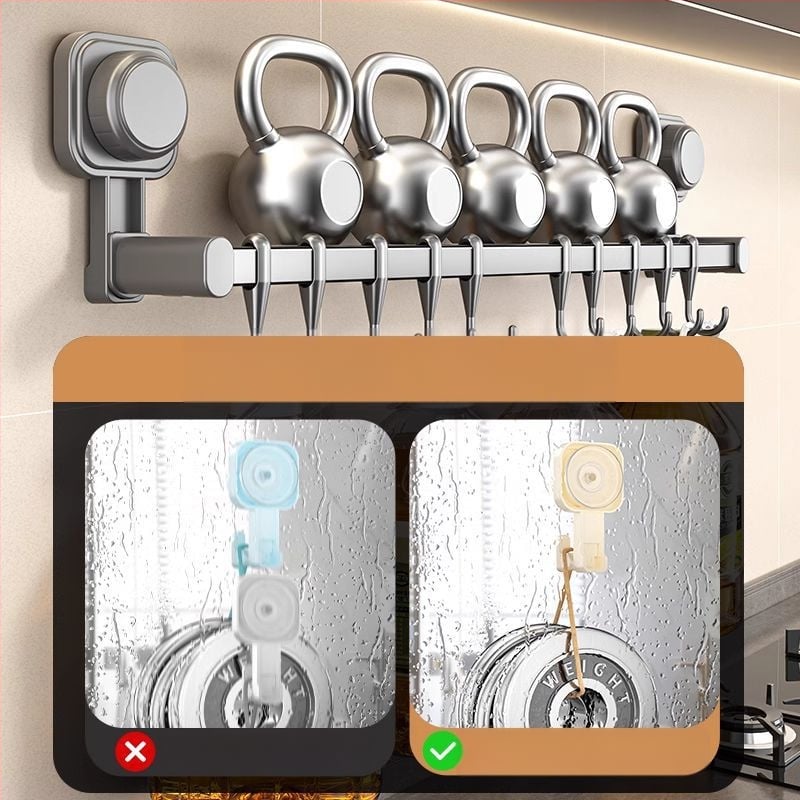 Οργανωτής κουζίνας με αναρρόφηση, χωρίς εγκατάσταση, τοίχος-κρεμάστρα για κουτάλες, σπατούλες και μαχαίρια, ανοξείδωτο ατσάλι, έναρξη 2025
