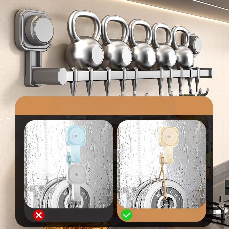 Οργανωτής κουζίνας με αναρρόφηση, χωρίς εγκατάσταση, τοίχος-κρεμάστρα για κουτάλες, σπατούλες και μαχαίρια, ανοξείδωτο ατσάλι, έναρξη 2025